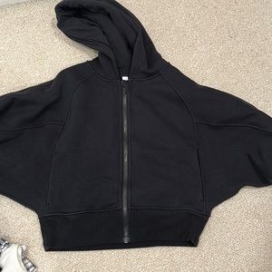 Lululemon Thick Black Cropped Hoodie